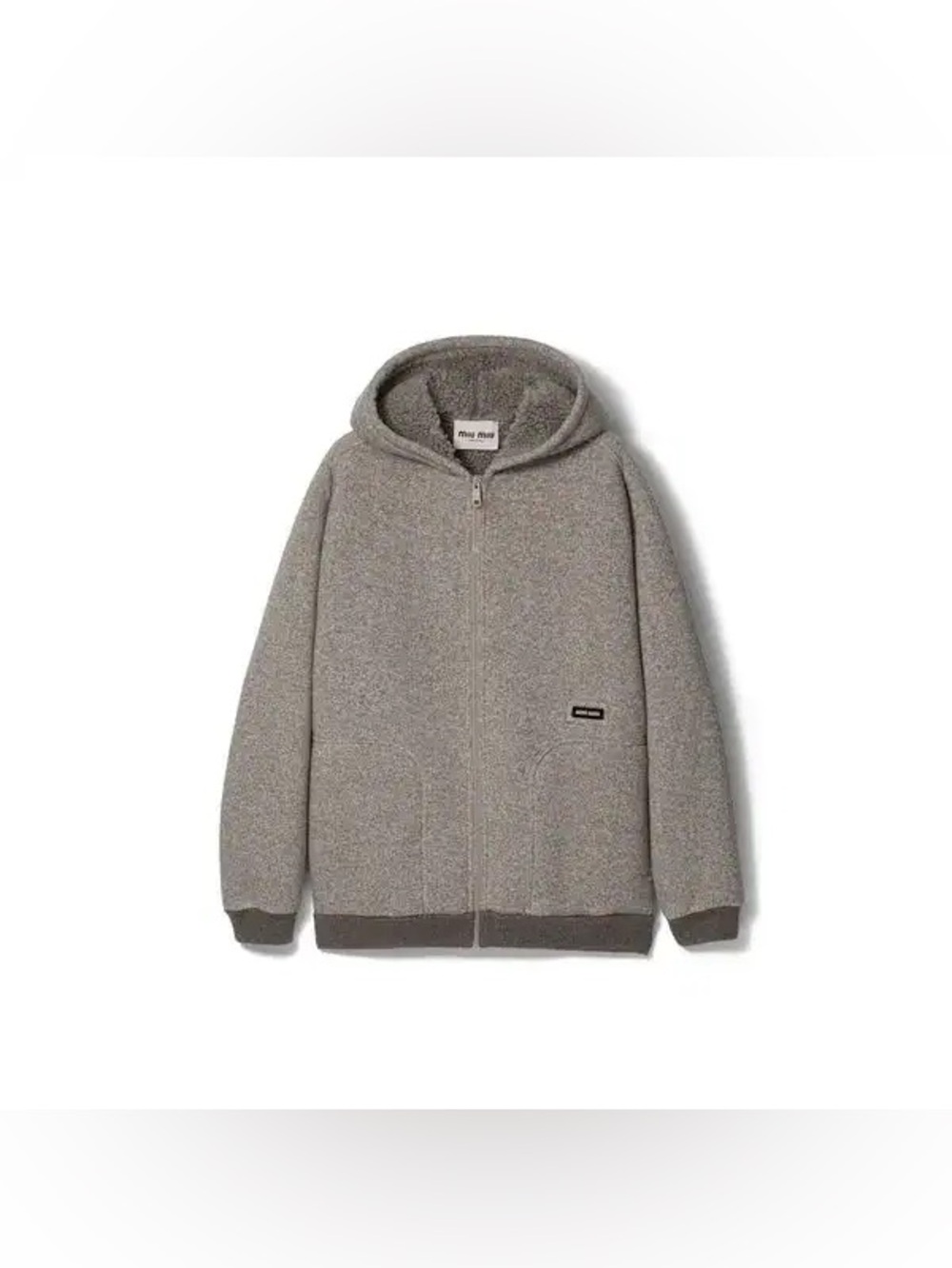 Miu Miu Cashmere Fleece Hoodie Jacket / Zip-Up Blouson in the beautiful Marmo - Picture 7 of 16